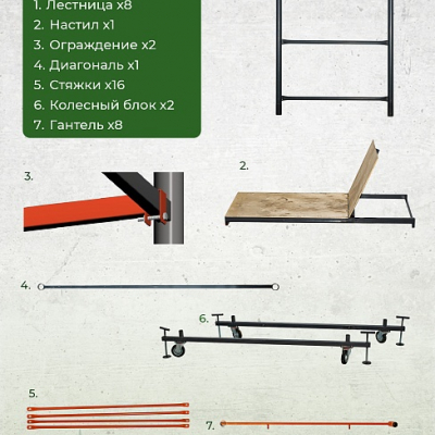 Вышка-тура ВС-250/0.7 высота 5.0м.